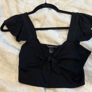 Black spandex crop top